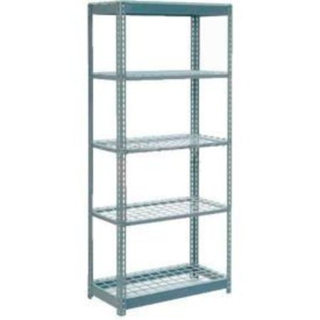 GLOBAL EQUIPMENT Extra Heavy Duty Shelving 36"W x 12"D x 96"H With 5 Shelves, Wire Deck, Gry 717489